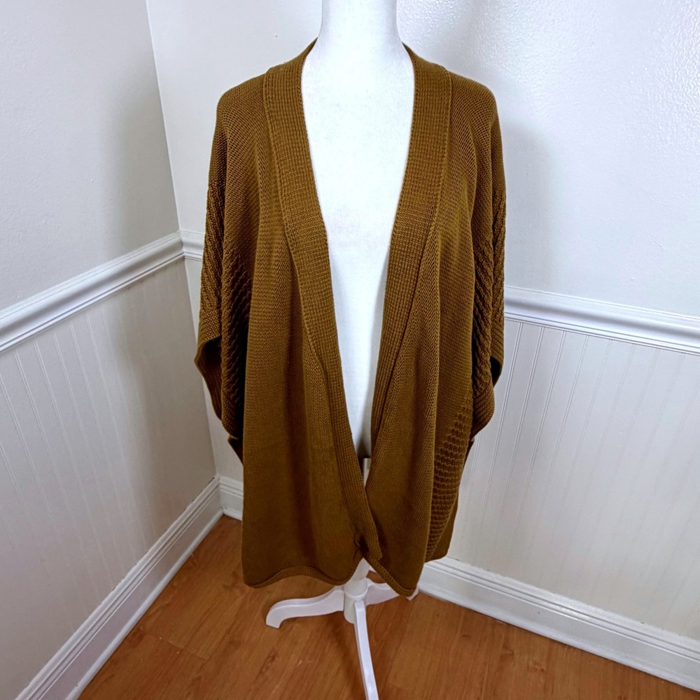 Zestt Organics‎ Mustard Yellow 100% Organic Cotton Cocoon Cardigan One Size